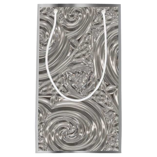 Silver eleganter viktorianischer Jugendstil Kleine Geschenktüte (Vorderseite)