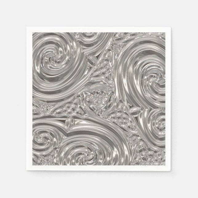 Silver eleganter viktorianischer Jugendstil Serviette (Vorderseite)