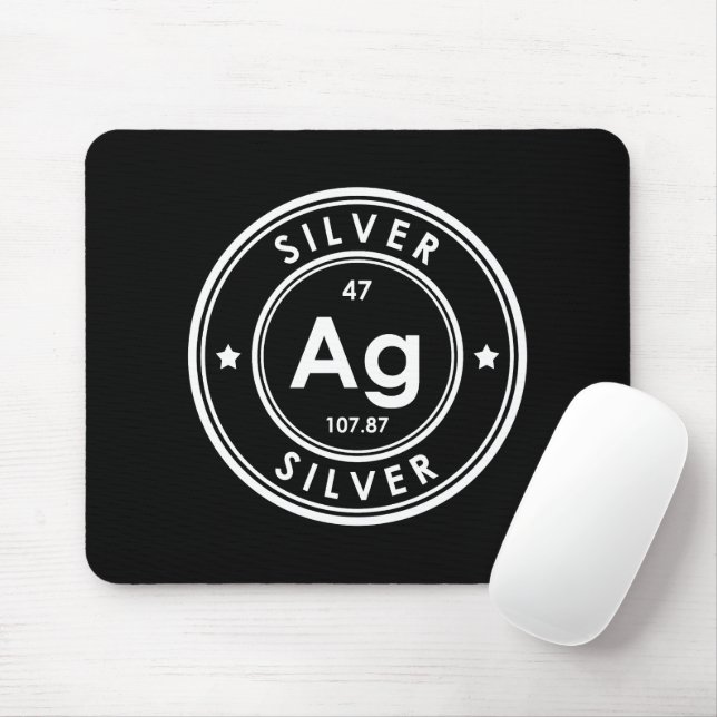 Silver Element Black Mouse Pad Mousepad (Mit Mouse)