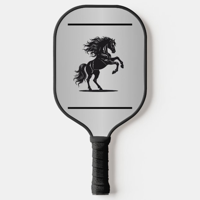 Silver-Embellished Equestrian Pickleball Paddle (Vorderseite)