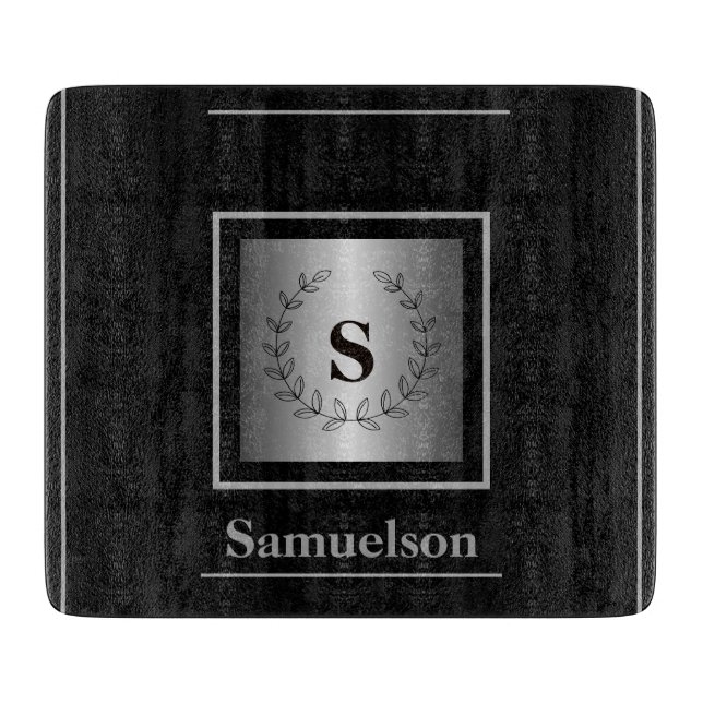  Silver-Embellished Personalized Cutting Board Schneidebrett (Vorderseite)