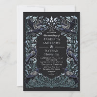Silver Enchanted Gothic Raven Floral Wedding