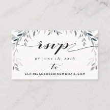 Silver Eucalyptu Greenerity Wedding RSVP Online Ca