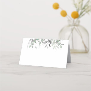 Silver Eucalyptus Verlasse Grüne Elegante Moderne Platzkarte