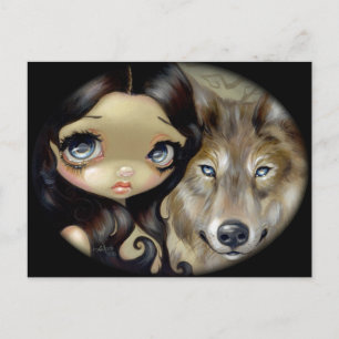 "Silver Eyed Wolf" Postcard Postkarte