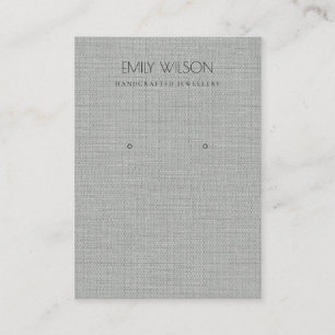 SILVER FABRIC FOIL CANE TEXTURE EARRING DISPLAPLAY VISITENKARTE