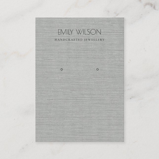SILVER FABRIC FOIL CANE TEXTURE EARRING DISPLAPLAY VISITENKARTE (Vorderseite)