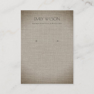 SILVER FABRIC FOIL CANE TEXTURE EARRING DISPLAPLAY VISITENKARTE