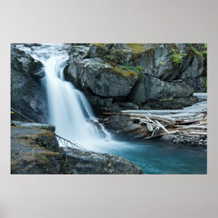 Silver Falls, Mount Rainier National Park Poster