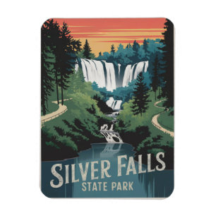 Silver Falls Staat Park Vintag Magnet