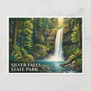Silver Falls State Park Silverton Oregon Postkarte