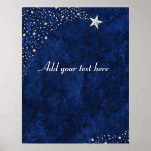 Silver Fallstars Blue Poster