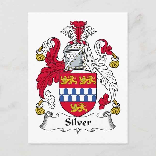 Silver Familienwappen Postkarte (Vorderseite)