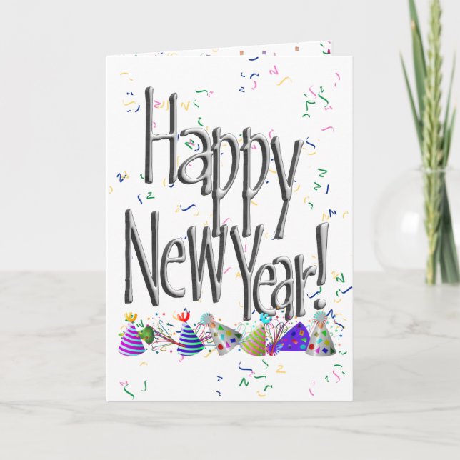 Silver FAPPY NEW YEAR! Feiertagskarte (Vorderseite)