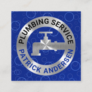 Silver Faucet-Pipeline in blauen Gewässern Quadratische Visitenkarte