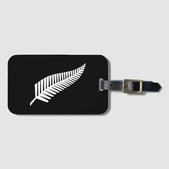 Silver fern flag (NZ) Gepäckanhänger (Vorderseite (Horizontal))