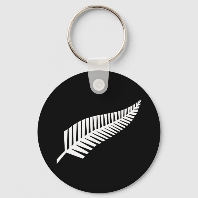 Silver fern flag (NZ) Schlüsselanhänger (Vorderseite)