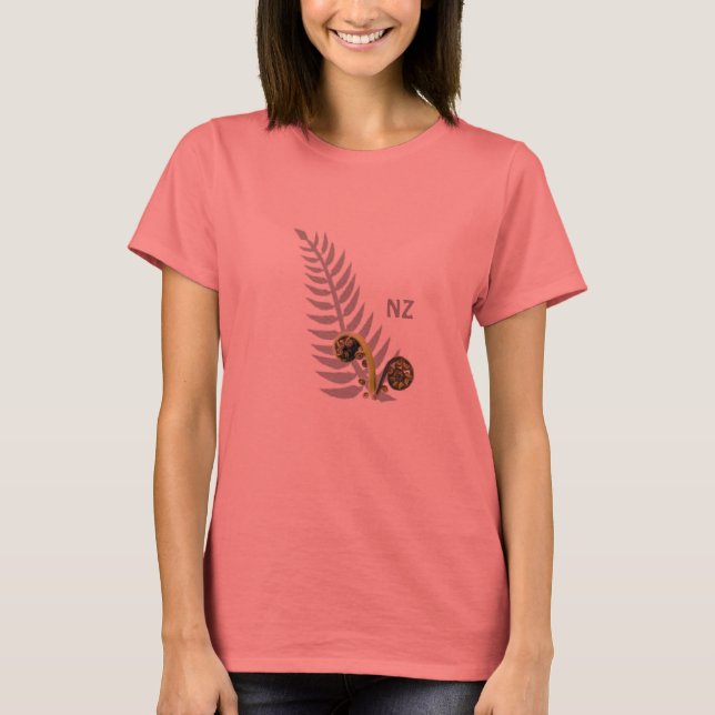 Silver Fern mit Koru T - Shirt (Vorderseite)