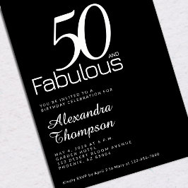 Silver Fifty and Fabulous 50th Birthday Party Folieneinladung