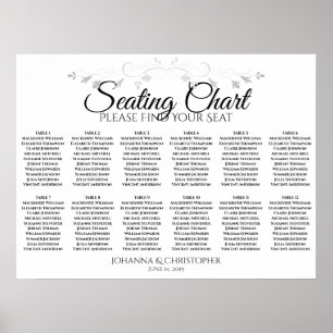 Silver Filigree 12 Tabelle Hochzeitstabelle Poster
