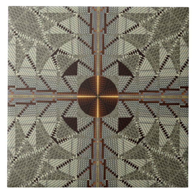 Silver Filigree mit Gold Cross Fliese (Vorderseite)