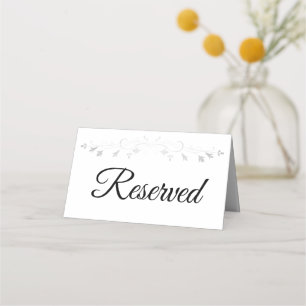 Silver Filigree Simple Elegant Wedding reserviert Platzkarte