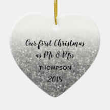 Silver First Christmas als Mr. & Mrs. Verheiratet 