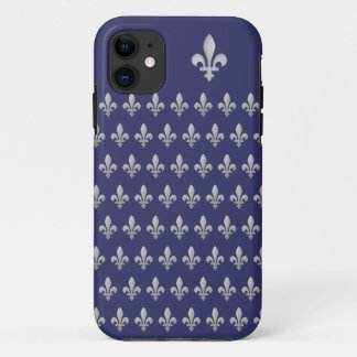 Silver Fleur de lys Royal Blue iPhone 5 Fall Case-Mate iPhone Hülle