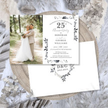 Silver Floral 25. Hochzeitstag Foto