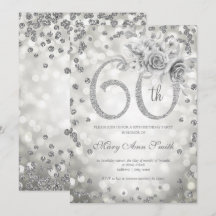 Silver Floral 60. Geburtstag Glam Lights