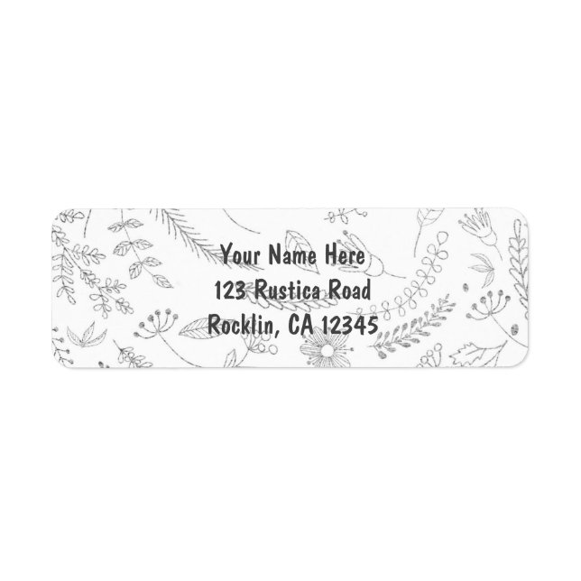 Silver Floral Blätter Rustikale Hochzeitseinladung (Vorne)