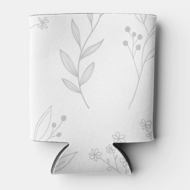 Silver Floral Boho Wedding Dosenkühler (Vorderseite)