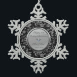 Silver Floral Diamond 50. Hochzeitstag Schneeflocken Zinn-Ornament<br><div class="desc">Elegante silberne florale Wirbel 50. Hochzeitstag Schmuck.</div>
