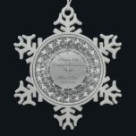Silver Floral Diamond 50. Hochzeitstag Schneeflocken Zinn-Ornament<br><div class="desc">Elegante silberne florale Wirbel 50. Hochzeitstag Schmuck.</div>