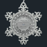 Silver Floral Diamond 50. Hochzeitstag Schneeflocken Zinn-Ornament<br><div class="desc">Elegante silberne florale Wirbel 50. Hochzeitstag Schmuck.</div>