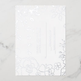 Silver Floral Elegant Wedding UAWG Folieneinladung