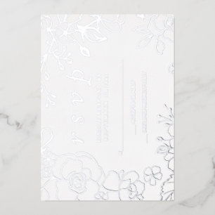 Silver Floral Elegant Wedding UAWG Folieneinladung