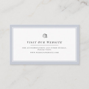 Silver floral graue minimalistische Website Einfüg Platzkarte