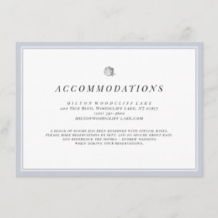 Silver floral minimalistisch Hochzeitsunterkünfte Begleitkarte
