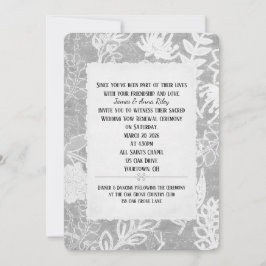 Silver Floral Wedding Vow Renewal Einladung