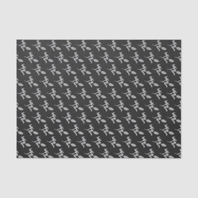 Silver Flying Hexe Halloween Seidenpapier (Vorderseite)