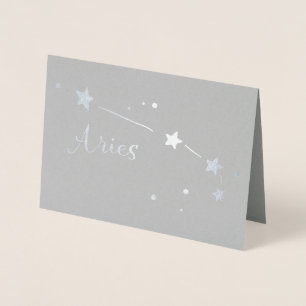 Silver Foil Aries Zodiac Constellation Folienkarte