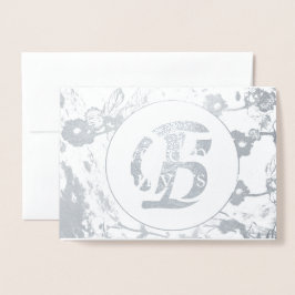 Silver Foil Blank Card zum 25. Hochzeitstag Folienkarte