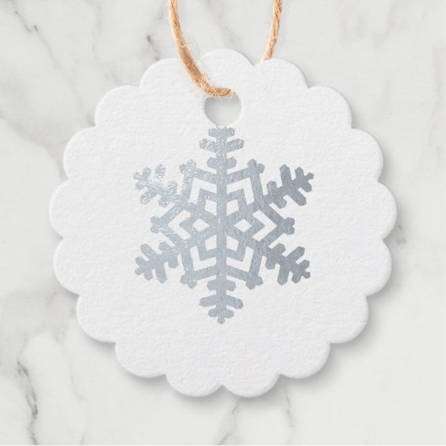 Silver Foil Christmas Snowflake Geschenkanhänger (Vorderseite)