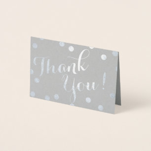 Silver Foil Confetti Dots Modern Vielen Dank Folienkarte