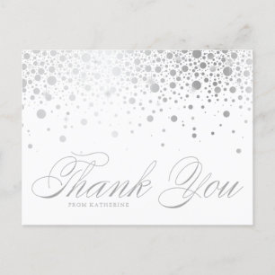 Silver Foil Confetti Dots Vielen Dank Postkarte