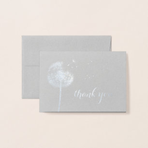 Silver Foil Dandelion Vielen Dank an Gray Folienkarte