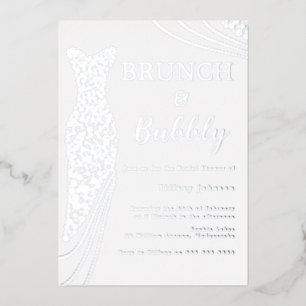 Silver Foil Dress Brautparty Brunch & Bubbly Folieneinladung