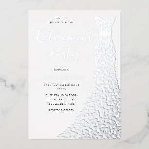 Silver Foil Dress Retirement Party Folieneinladung