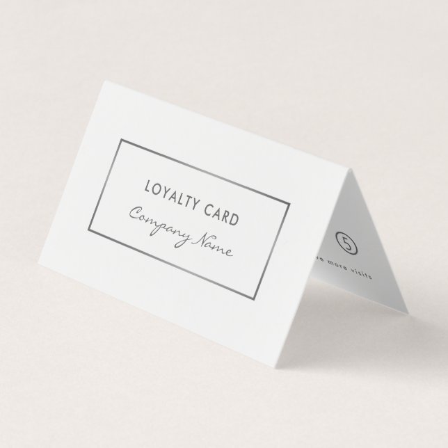 Silver Foil Effect Double Loyalty Business Card Visitenkarten (Vorderseite)